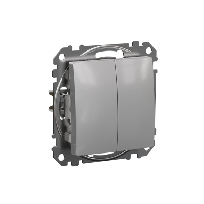Sedna Design & Elements Przycisk zwierny podwójny zwierny srebrne aluminium SDD113118 SCHNEIDER (SDD113118)